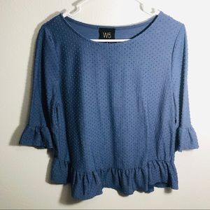 Anthropologie W5 Blue Textured Top